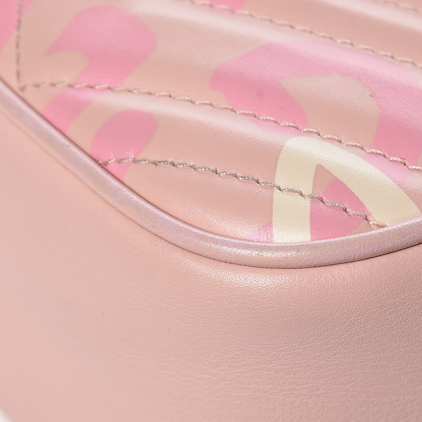 Calfskin Matelasse GucciGhost Small GG Marmont Chain Shoulder Bag Perfect Pink Rosa Ivory