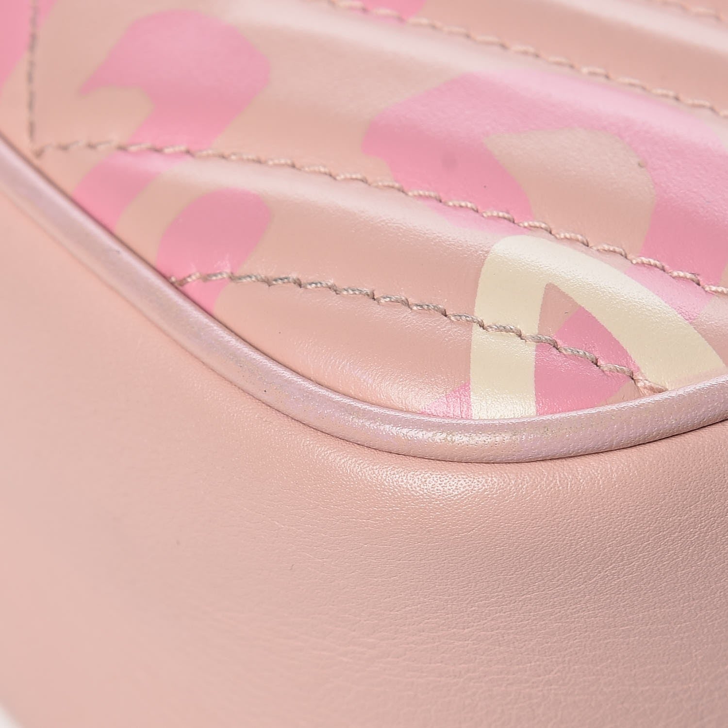 Gucci Calfskin Matelasse GucciGhost Small GG Marmont Chain Shoulder Bag Perfect Pink Rosa Ivory 14 of 14