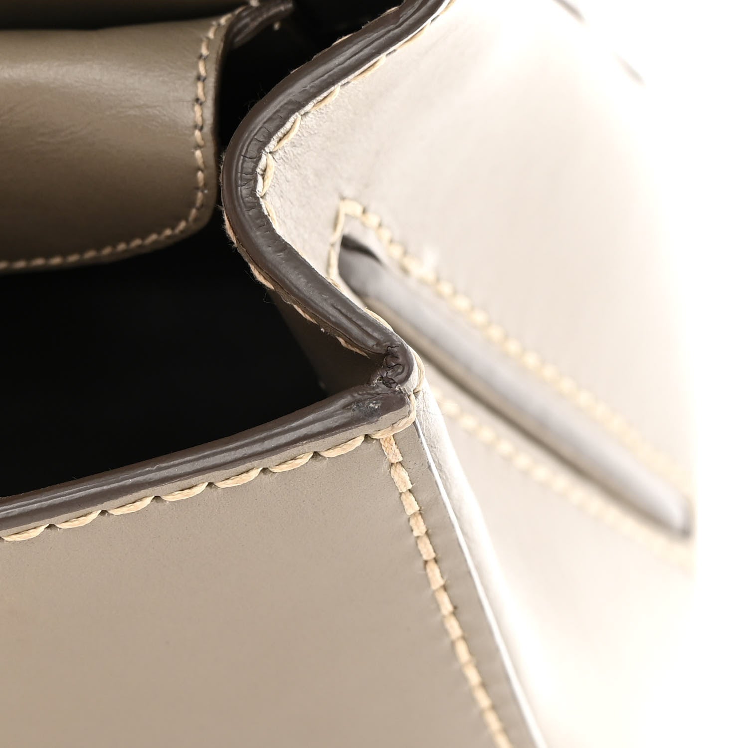 Prada Vitello Tri-Color Medium Sound Top Handle Satchel Grigio Black 12 of 19
