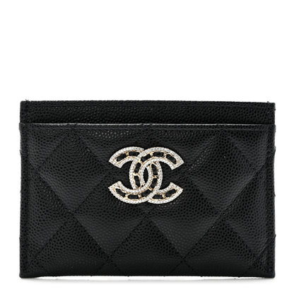 Chanel Caviar Quilted Crystal Card Holder Black 1 of 9