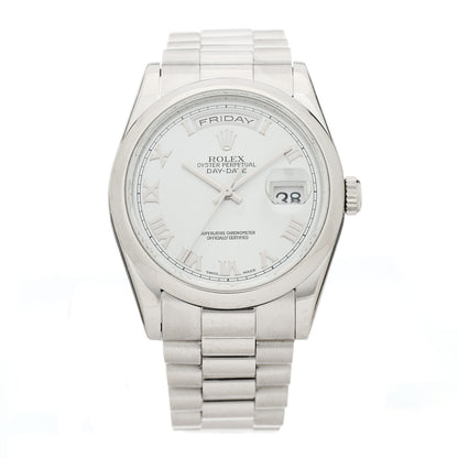 Rolex Platinum 36mm Oyster Perpetual Day-Date President Watch Glacier Blue 118206 1 of 4