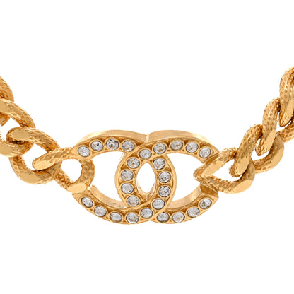 Chanel Crystal Chain Link CC Choker Necklace Gold 4 of 6