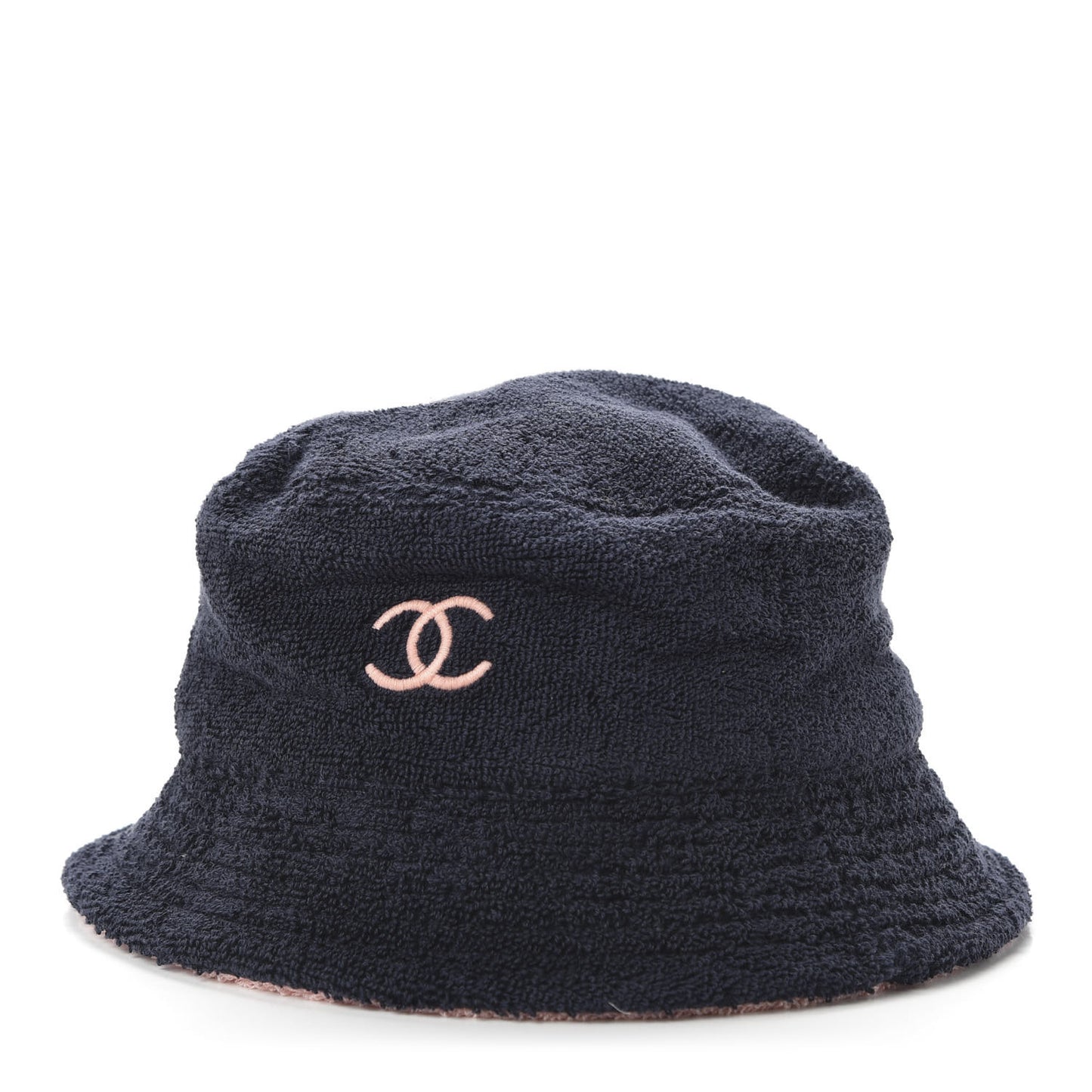 Cotton Terrycloth CC Cloche Bucket Hat M Navy Blue Pink