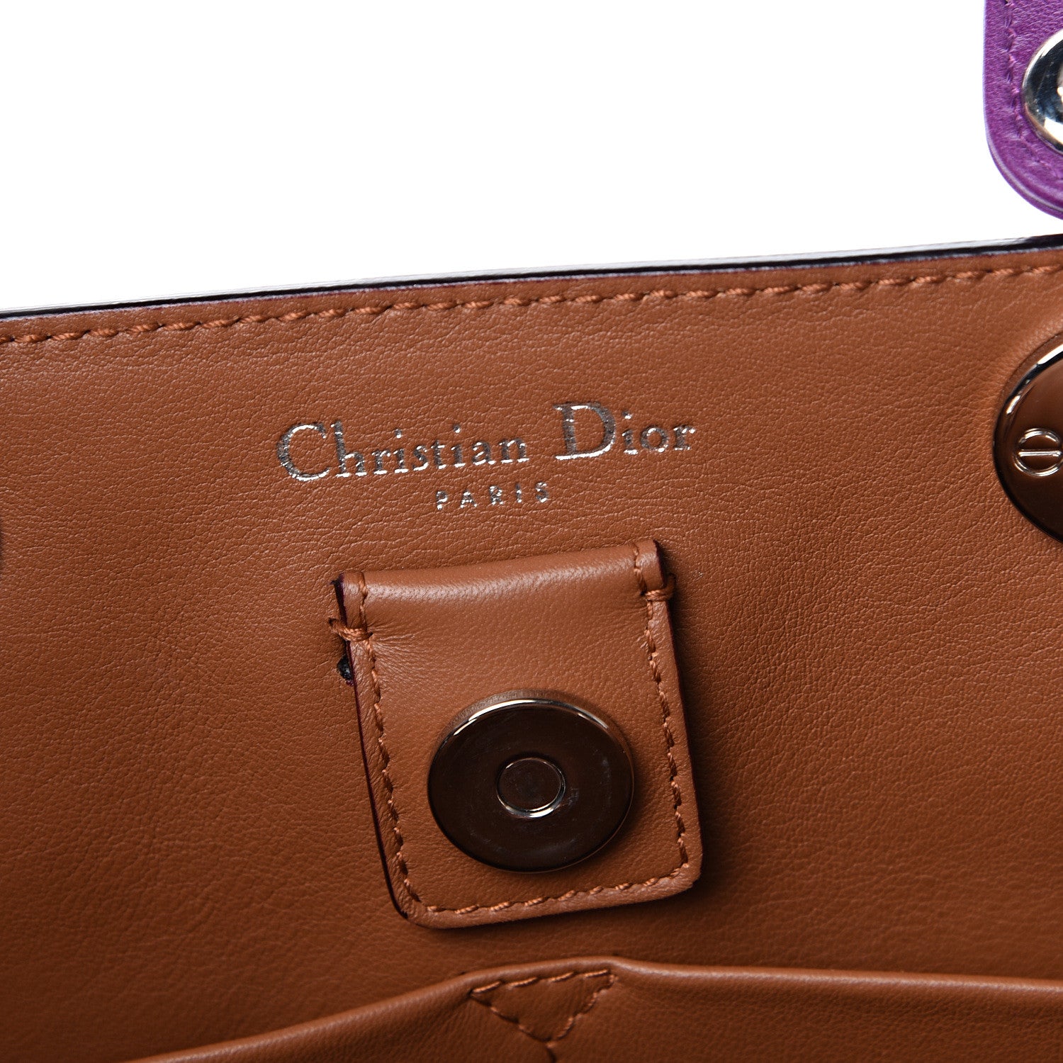 Christian Dior Smooth Calfskin Large Diorissimo Tote Purple 5 of 13