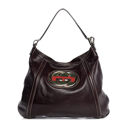 Gucci Calfskin Medium Britt Tote Dark Brown 1 of 7