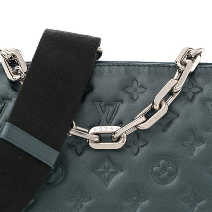 Louis Vuitton Metallic Lambskin Embossed Monogram Coussin PM Bleu 8 of 12