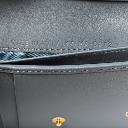 Christian Dior Grained Calfskin Supple Cannage Caro Scarlet Zipped Wallet Cloud Blue 7 of 7
