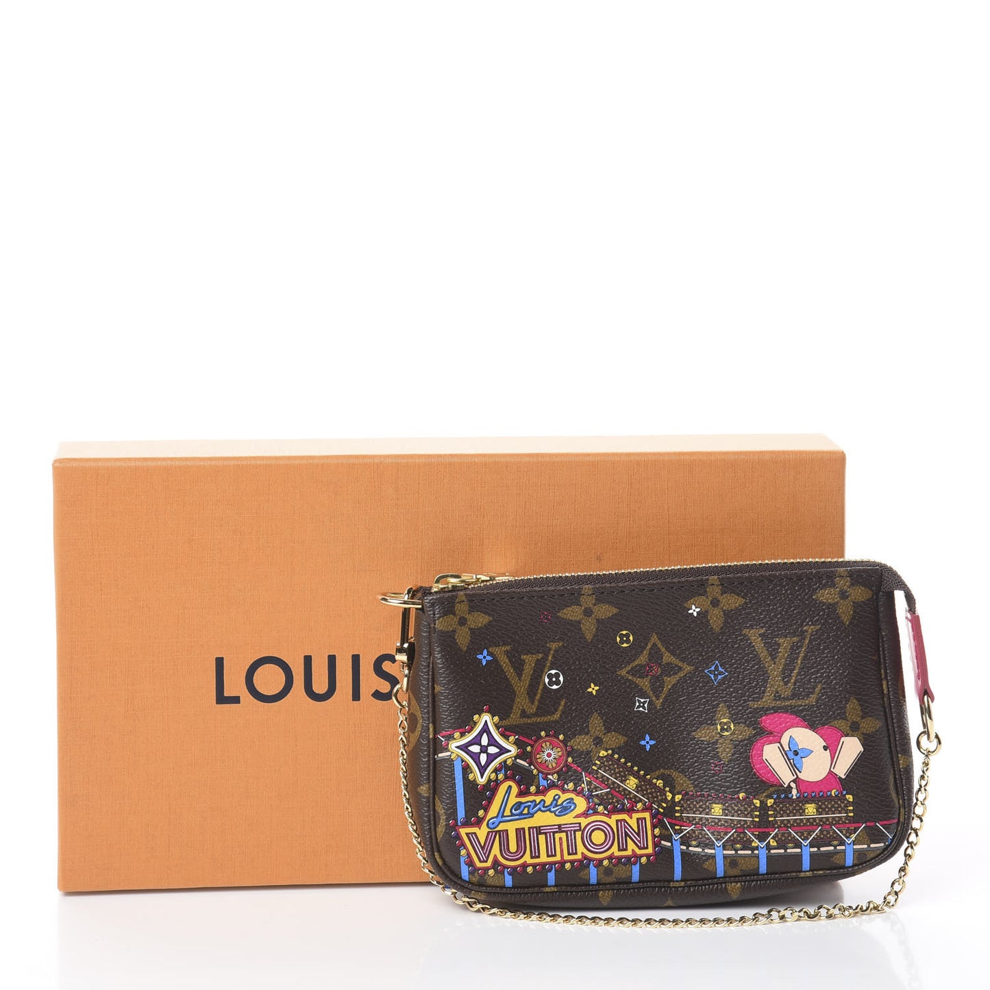 Monogram 2020 Christmas Animation Roller Coaster Mini Pochette Accessories Pivoine