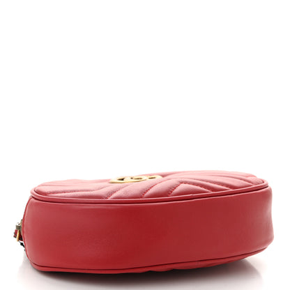 Gucci Calfskin Matelasse GG Marmont Belt Bag 85 34 Hibiscus Red 4 of 11