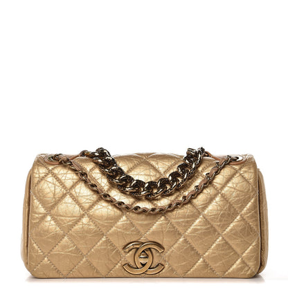 Chanel Metallic Aged Calfskin Quilted Small Pondichery Flap Gold 1 of 9