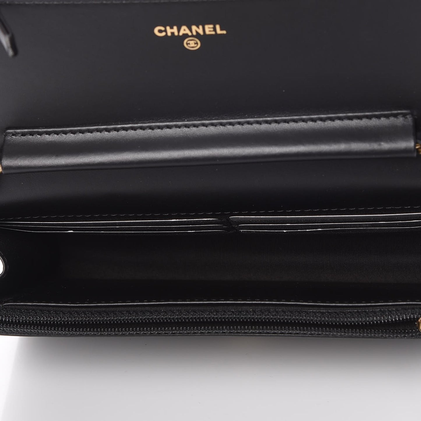 Patent Calfskin Quilted Boy Wallet On Chain WOC Black