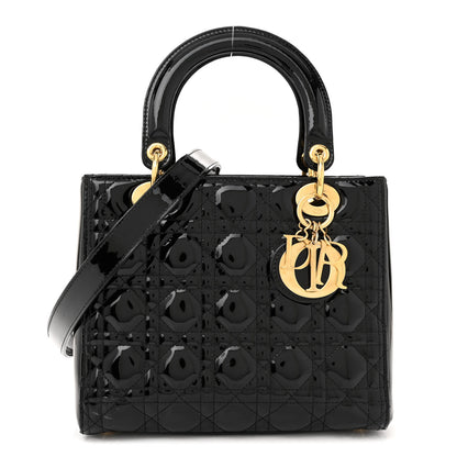Christian Dior Patent Cannage Medium Lady Dior Black 1 of 16