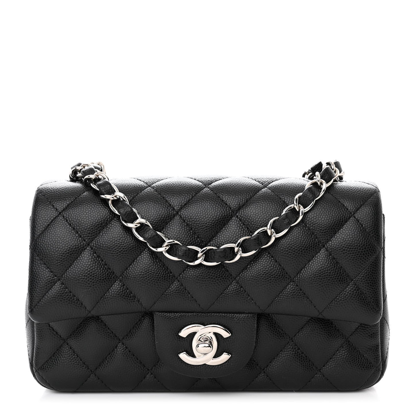 Caviar Quilted Mini Rectangular Flap Black