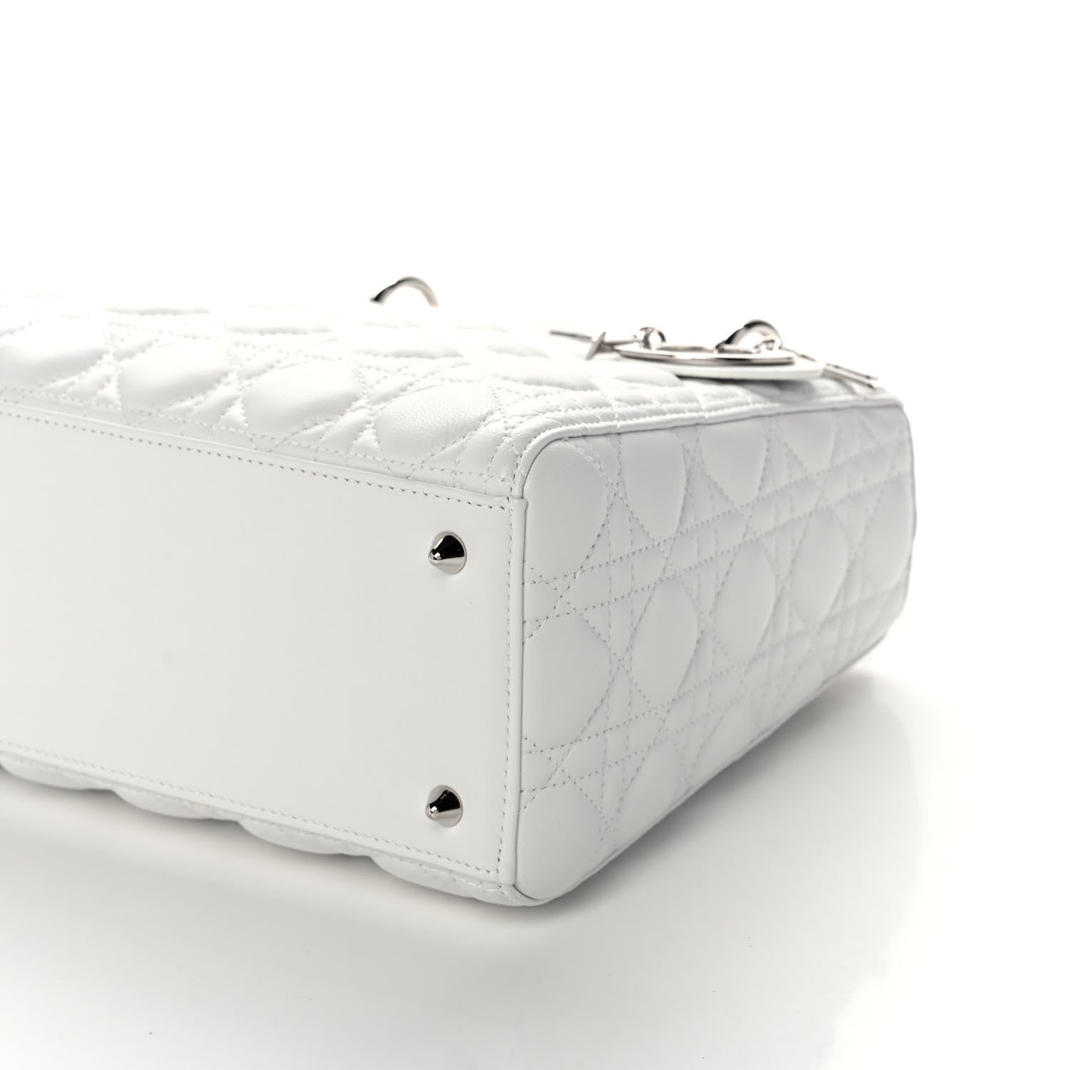 Christian Dior Lambskin Cannage Medium Lady Dior White 10 of 10