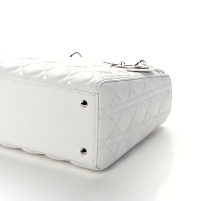 Christian Dior Lambskin Cannage Medium Lady Dior White 10 of 10