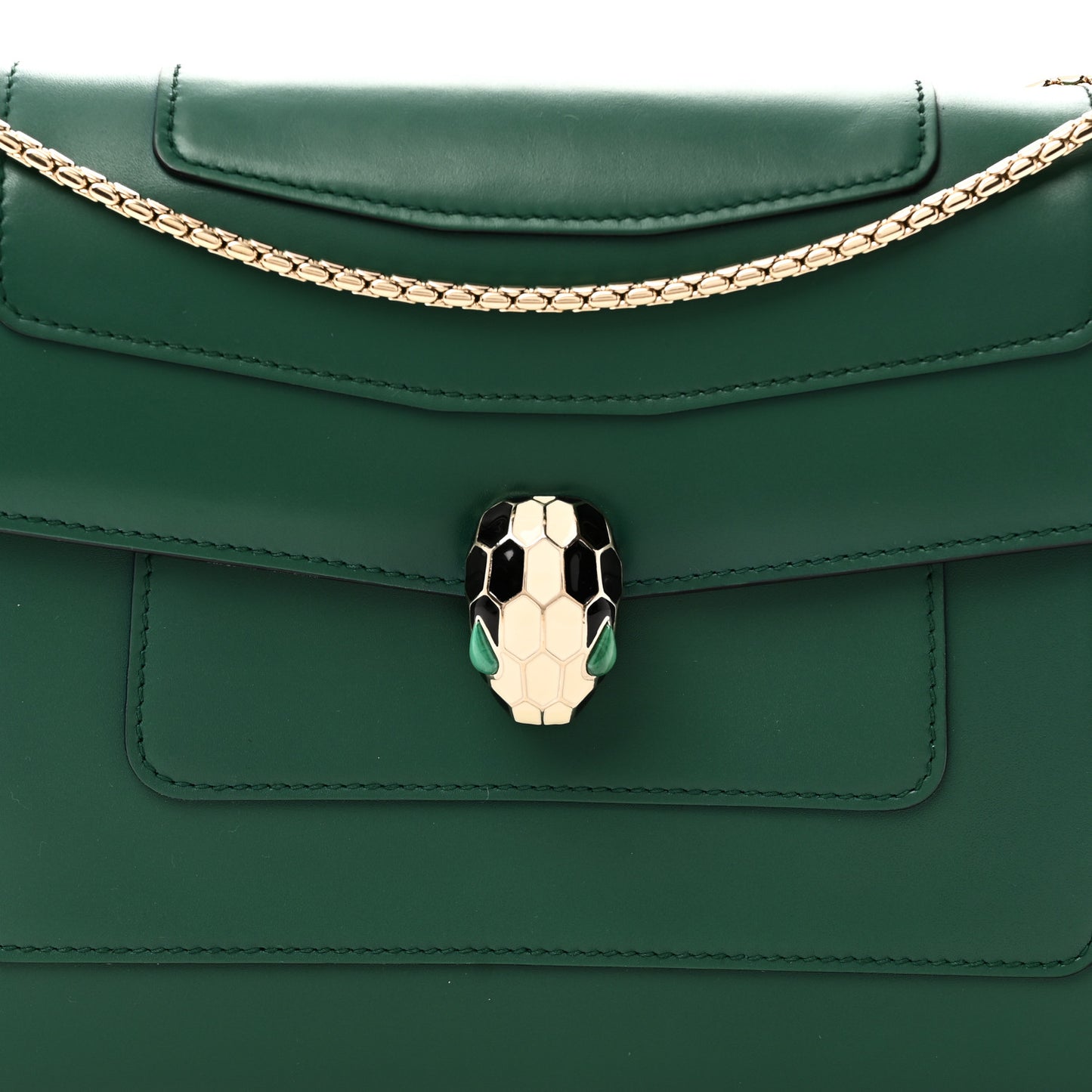 Calfskin Serpenti Forever Shoulder Bag Emerald Green