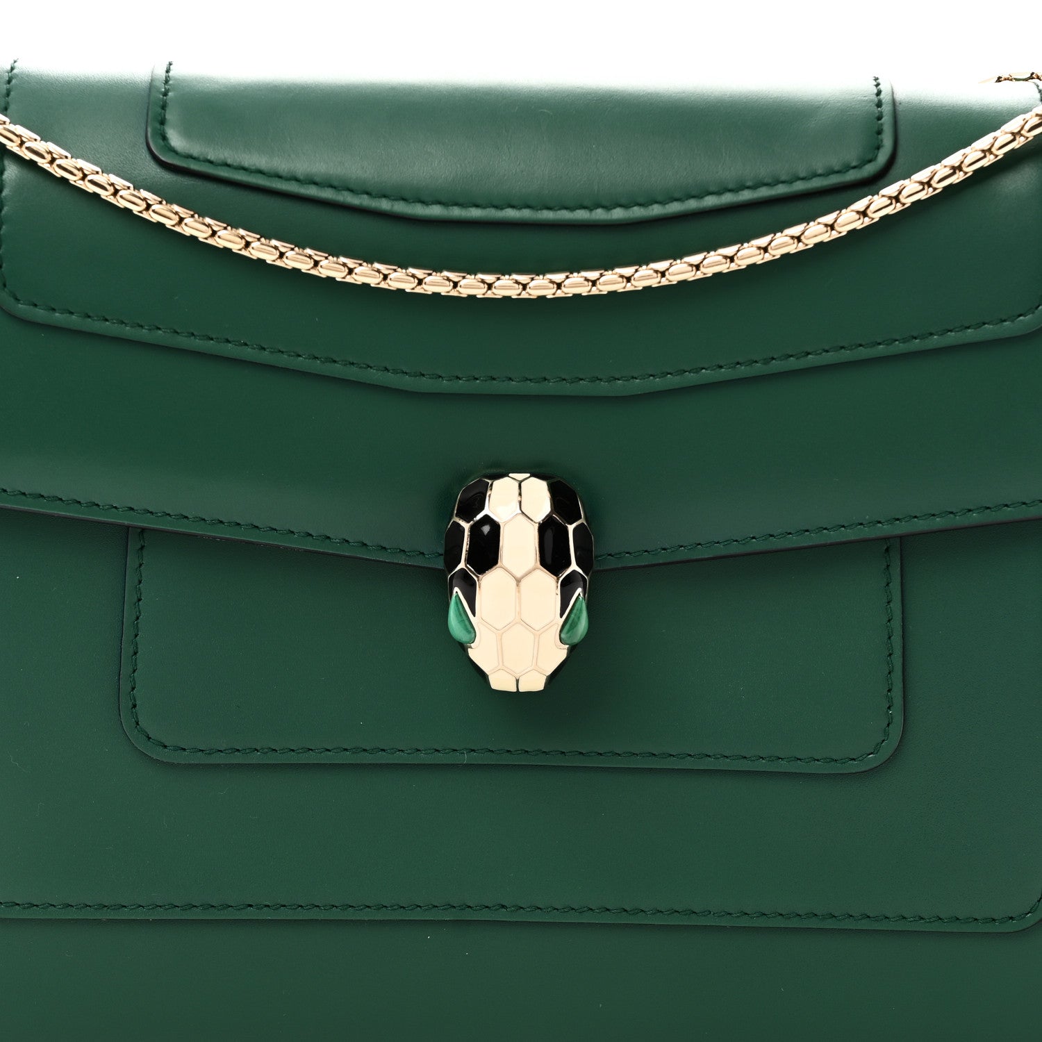 Bulgari Calfskin Serpenti Forever Shoulder Bag Emerald Green 7 of 9
