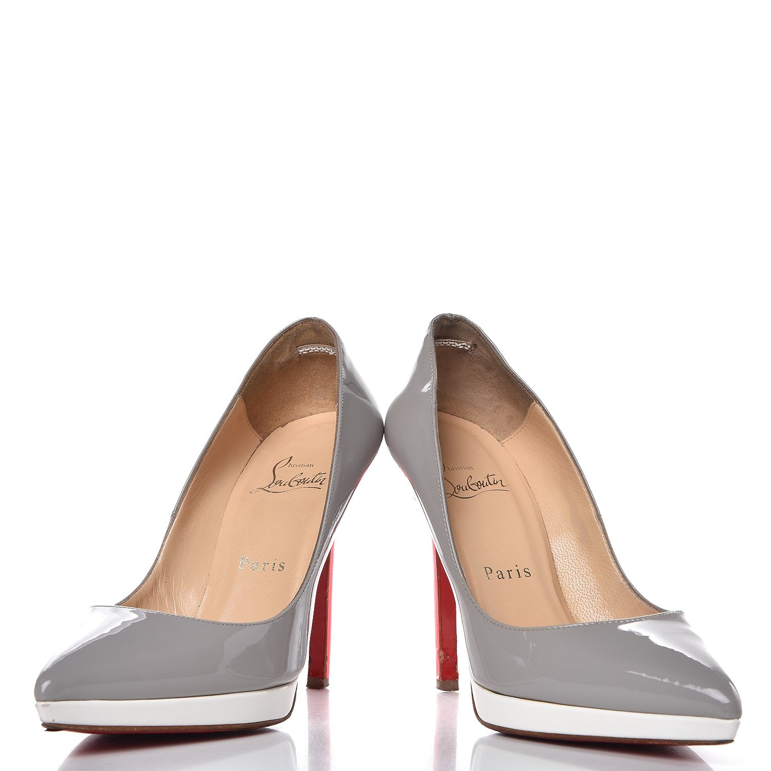 Christian Louboutin Patent Pigalle Plato 120 Pumps 35 Fluo Souris Craie 6 of 14