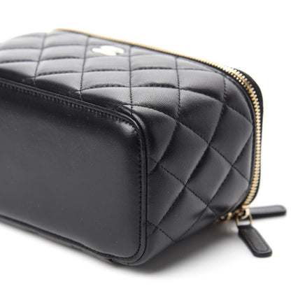 Chanel Lambskin Quilted Small Vanity Case With Chain Black 7 of 10