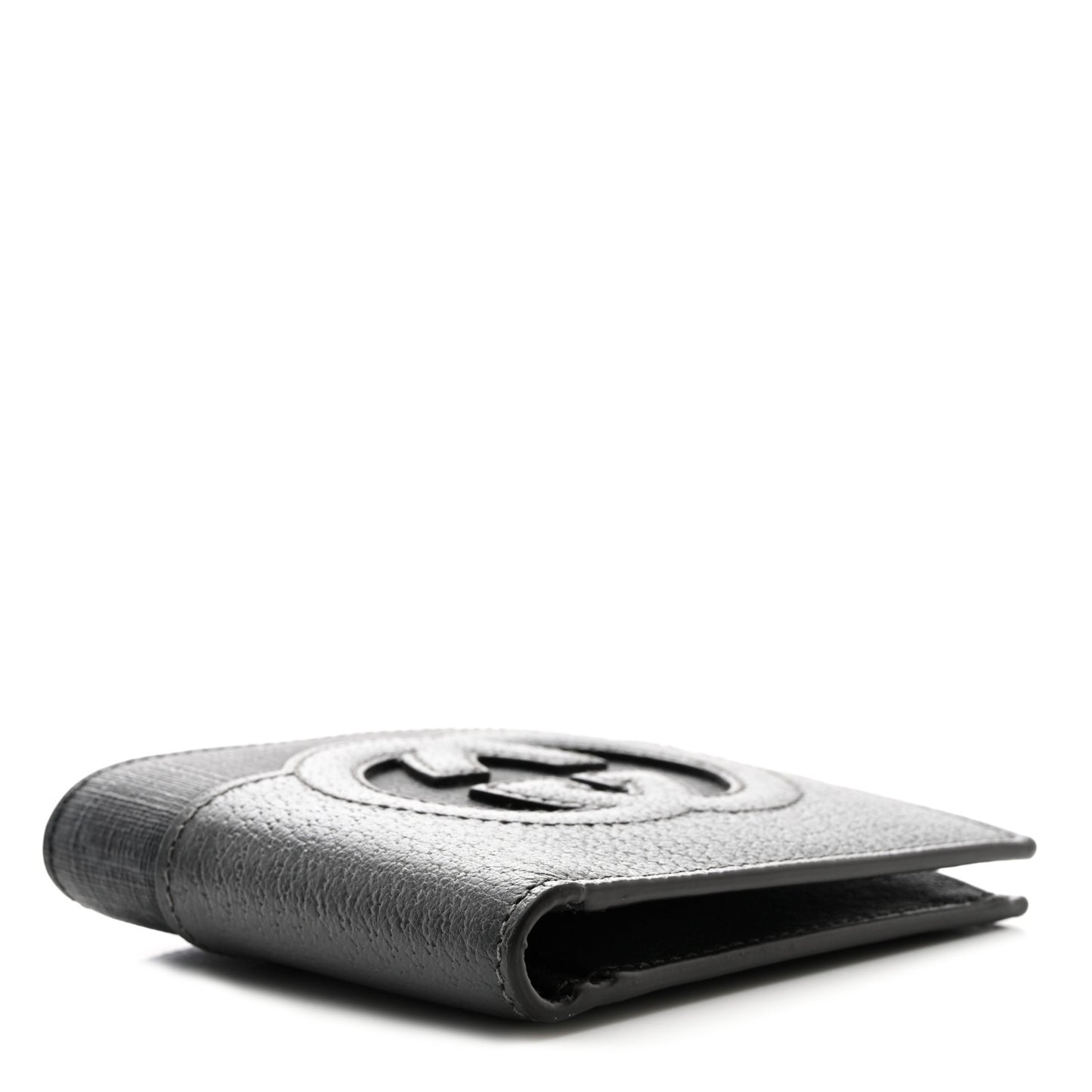 GG Supreme Monogram Azalea Calfskin Retro Interlocking G Bi-Fold Wallet Black