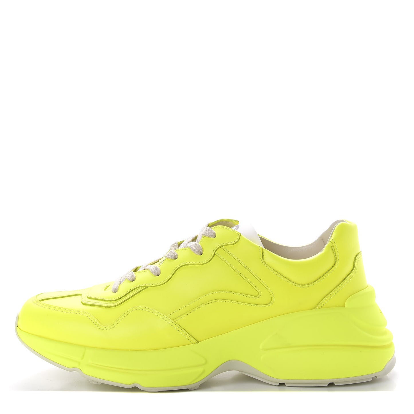Calfskin Mens Rhyton Sneakers 9.5 Yellow Fluo
