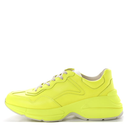 Gucci Calfskin Mens Rhyton Sneakers 9.5 Yellow Fluo 1 of 9