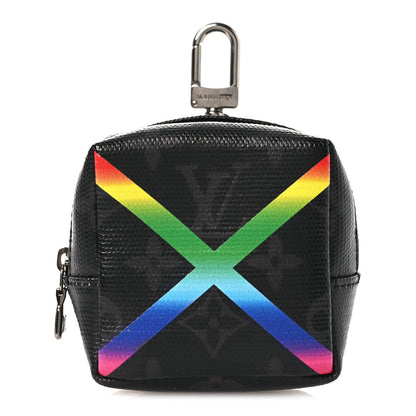 Louis Vuitton Monogram Eclipse Rainbow Box Pouch Bag Charm Key Ring 1 of 5