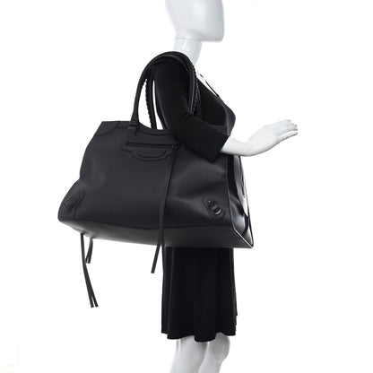 Balenciaga Smooth Calfskin Neo Classic Black Hardware Large Top Handle Bag Black 2 of 10
