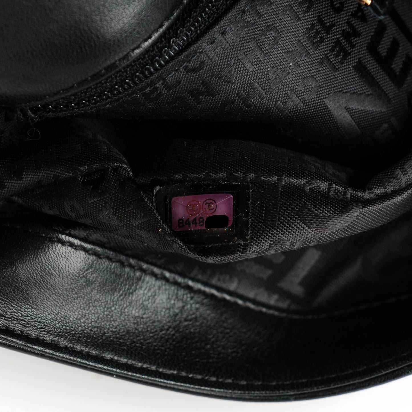 Lambskin Quilted CC Chocolate Bar Flap Black