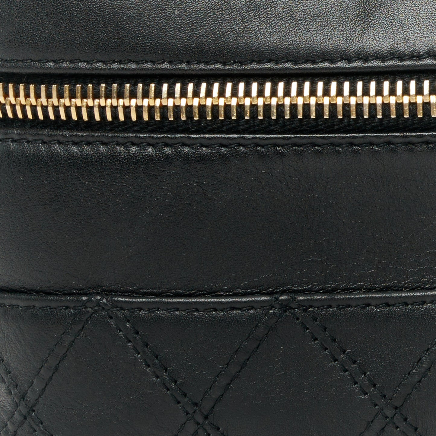 Lambskin Vanity Cosmetic Case Black