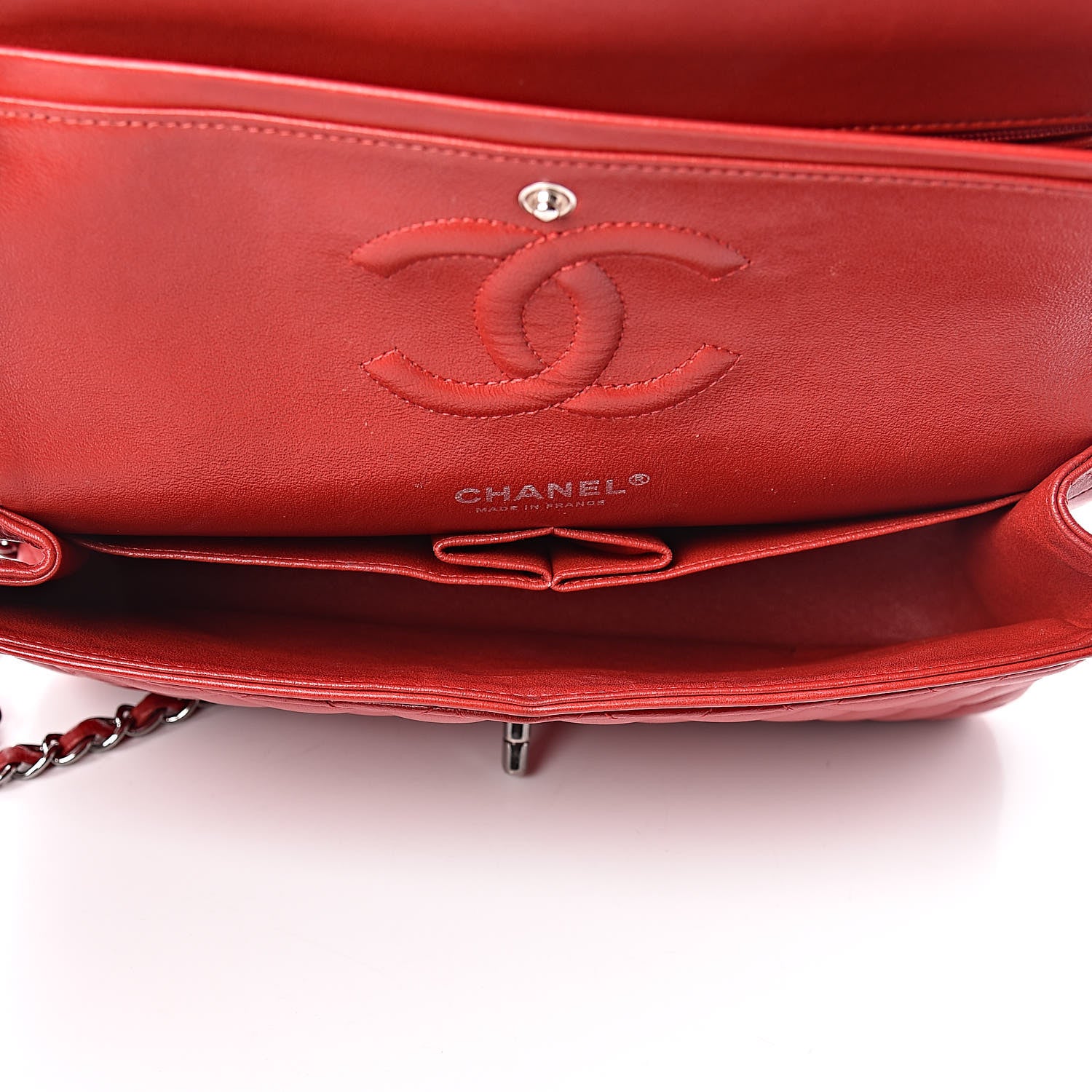 Chanel Lambskin Quilted Medium Double Flap Red 6 of 15