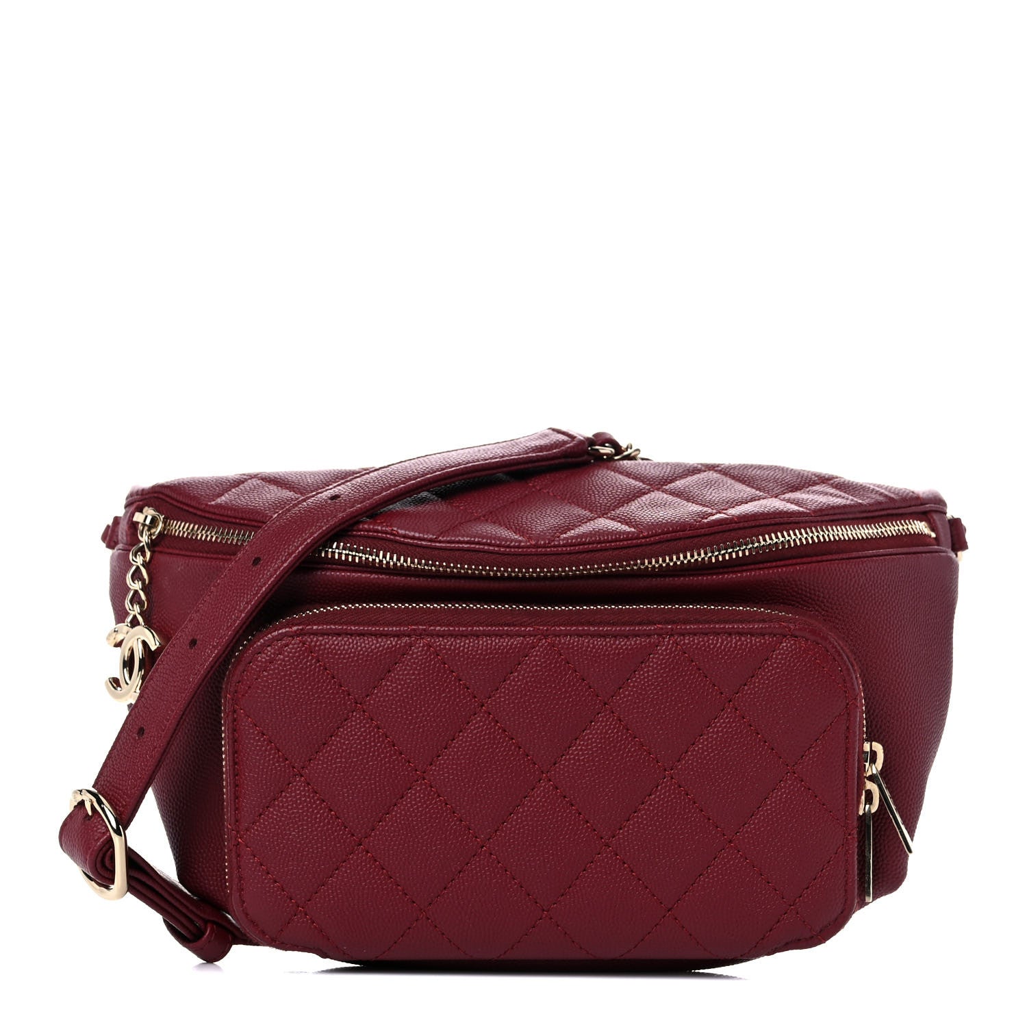 Chanel Caviar Quilted Business Affinity Waist Belt Bag Burgundy 1 of 8