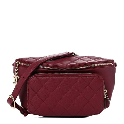 Chanel Caviar Quilted Business Affinity Waist Belt Bag Burgundy 1 of 8