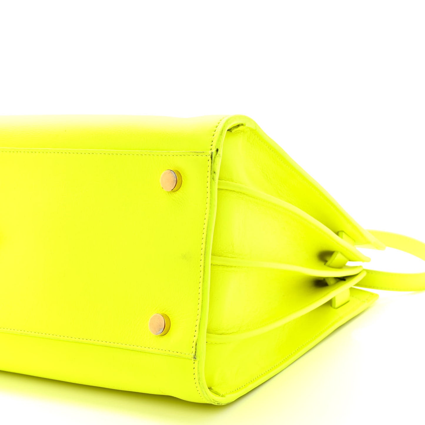 Calfskin Small Sac De Jour Bag Neon Yellow