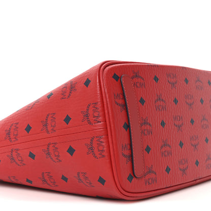 MCM Visetos Medium Liz Reversible Shopper Tote Candy Red 9 of 16