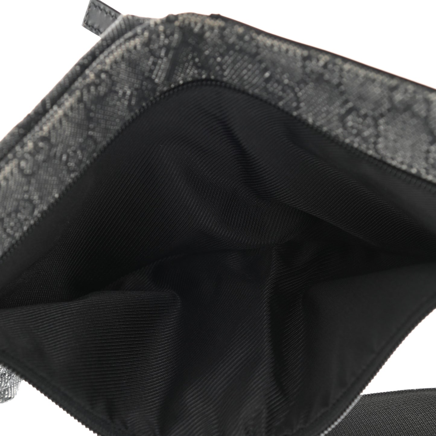 Denim Monogram Double Pocket Belt Bag Black