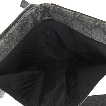 Gucci Denim Monogram Double Pocket Belt Bag Black 9 of 31