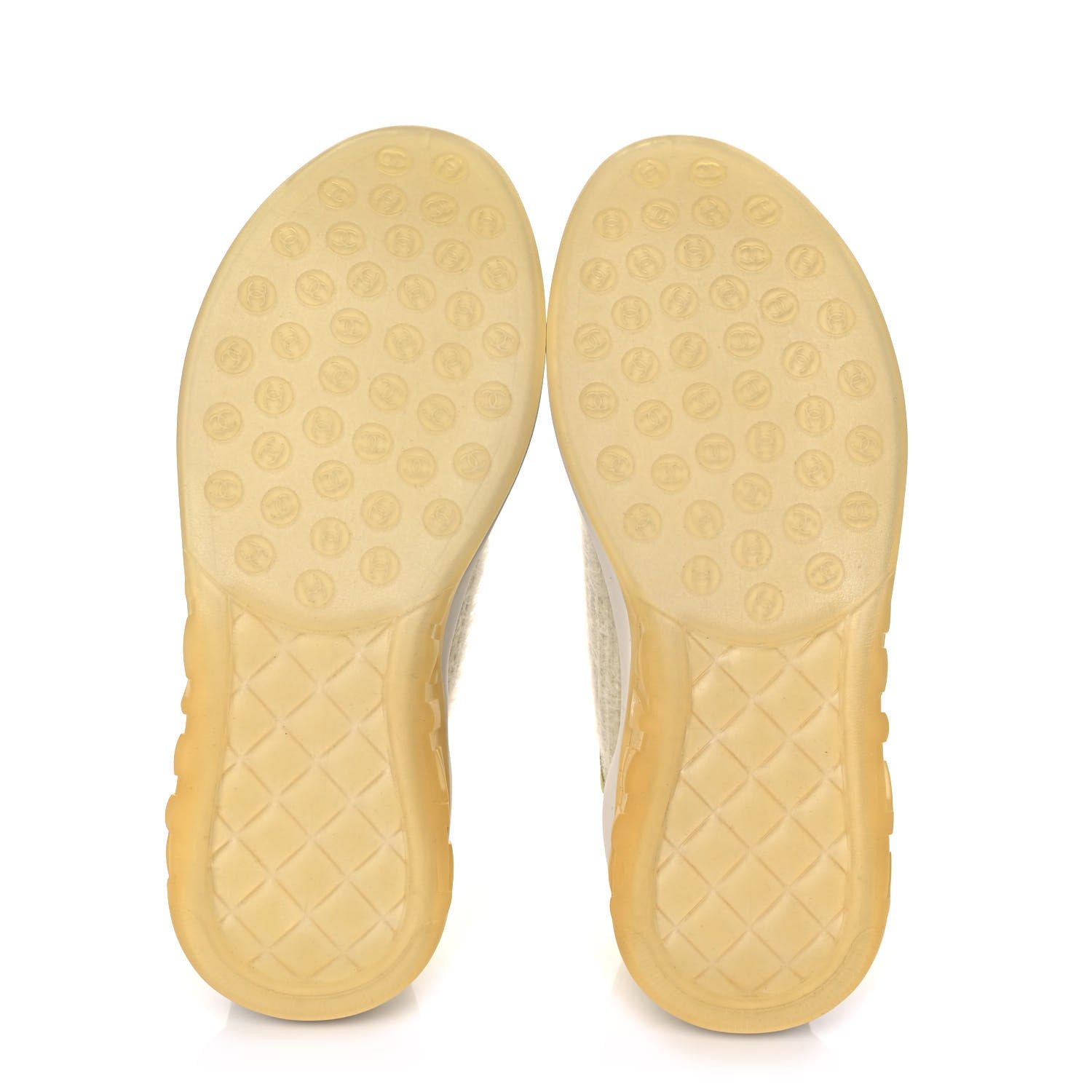 Chanel Suede Calfskin Stretch Fabric CC Sneakers 38 Yellow 5 of 6