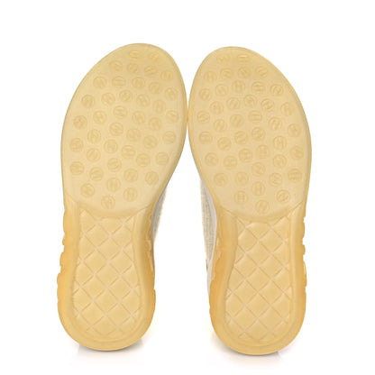 Chanel Suede Calfskin Stretch Fabric CC Sneakers 38 Yellow 5 of 6