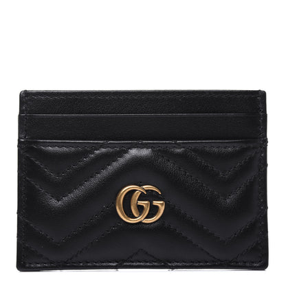 Gucci Calfskin Matelasse GG Marmont Card Holder Black 1 of 9