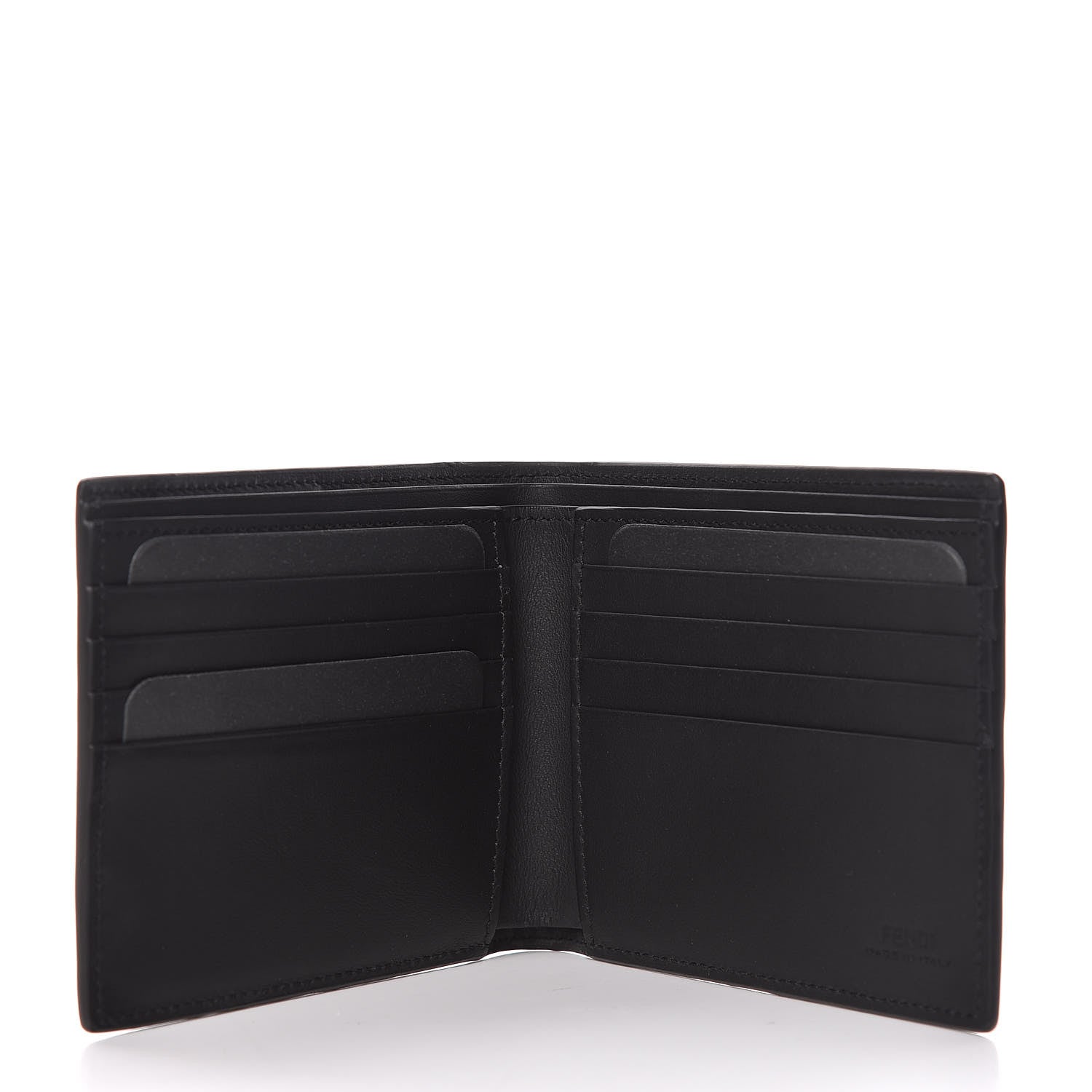 Fendi Vitello Century Vocabulary Blue Bi-Fold Wallet Blue Lavagna 5 of 8
