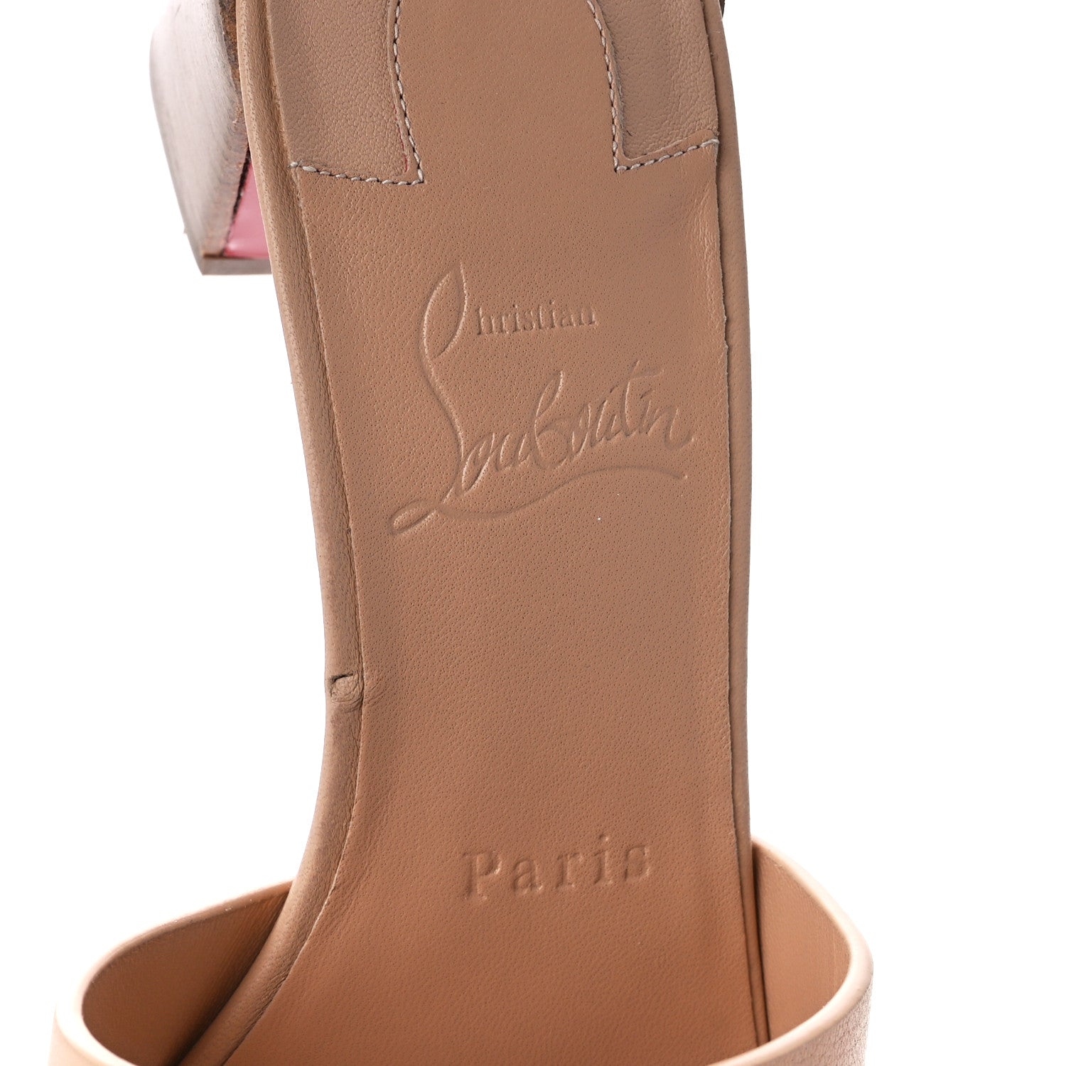 Christian Louboutin Calfskin Logo Embossed So CL 55 Mule 36.5 Leche Scuro 7 of 8
