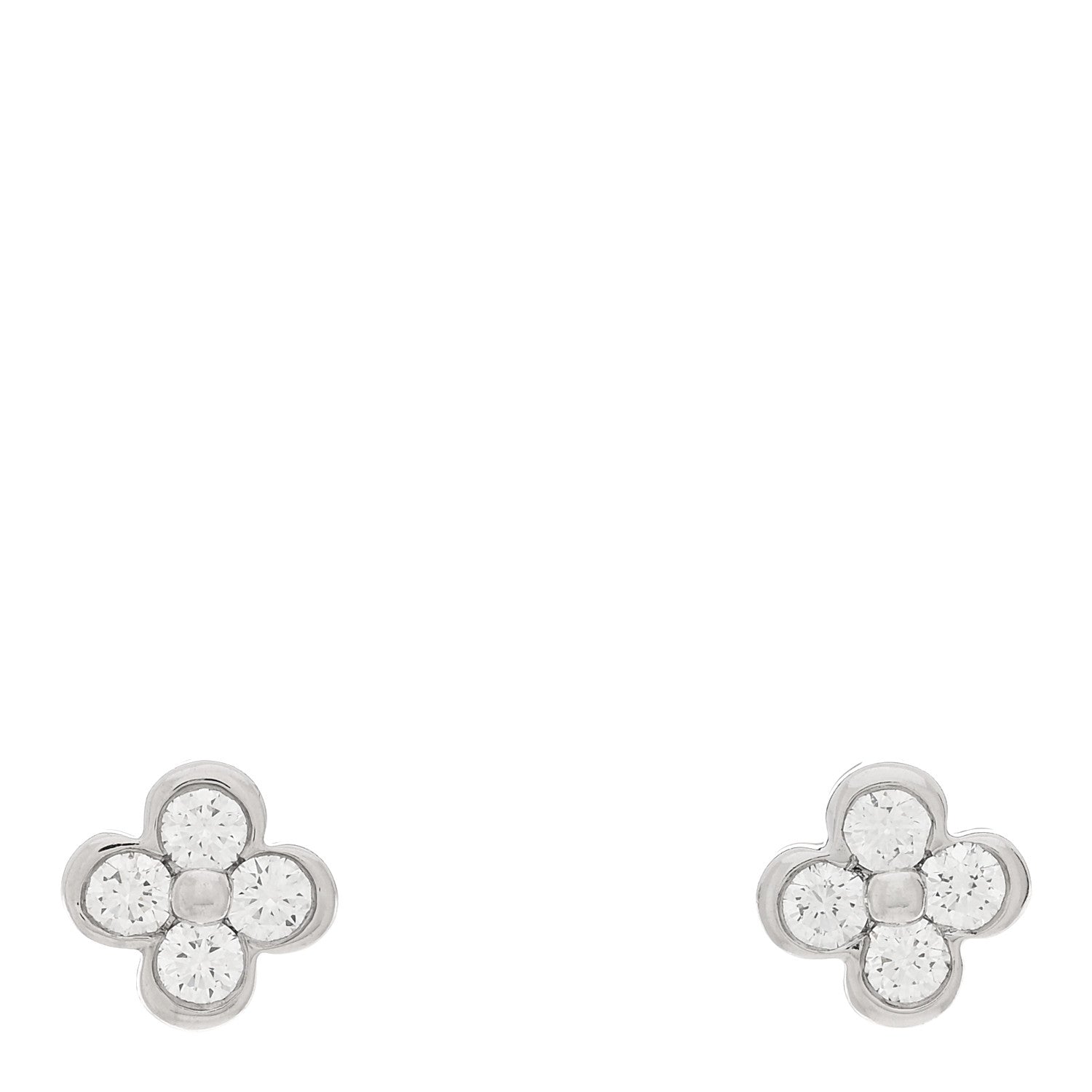 Tiffany Platinum Diamond Lace Stud Earrings 1 of 4