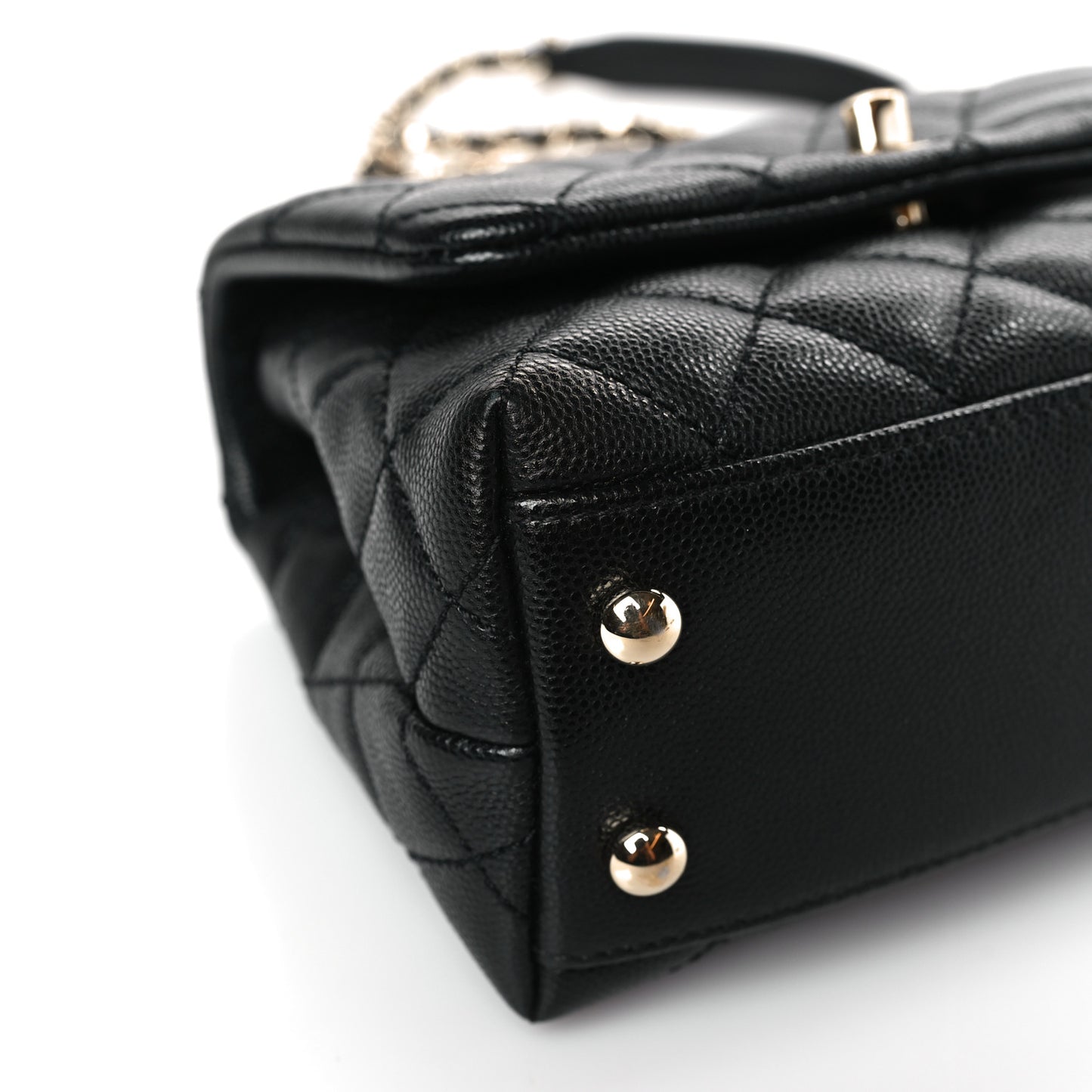 Caviar Quilted Extra Mini Coco Handle Flap Black