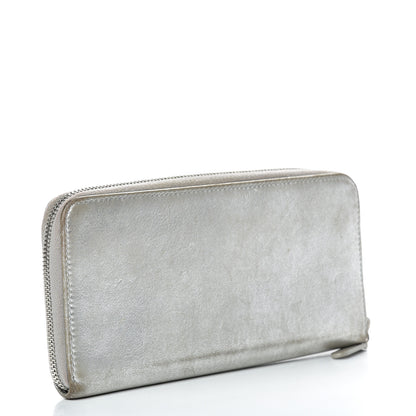 Chanel Metallic Calfskin Large Zip Around Wallet Silver 2 of 18