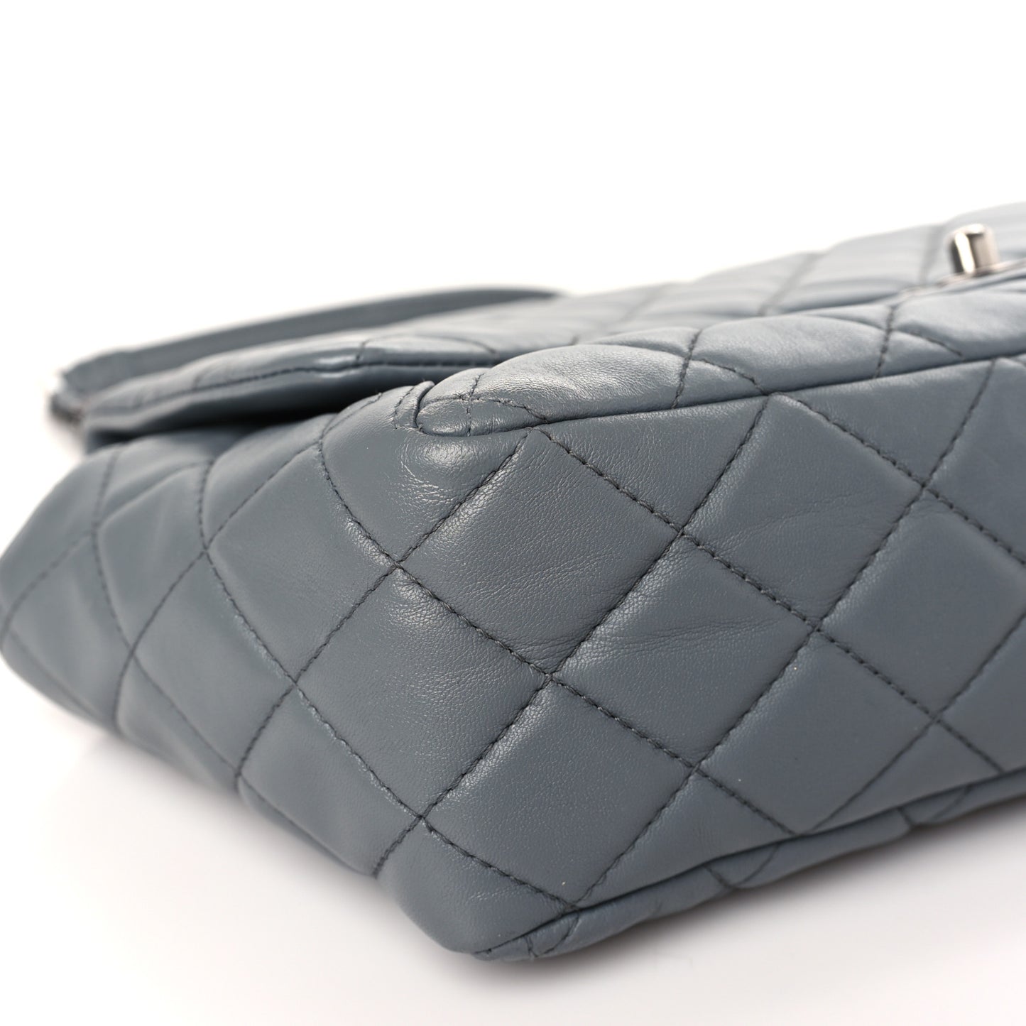 Lambskin Large Around Pockets Flap Dark Grey