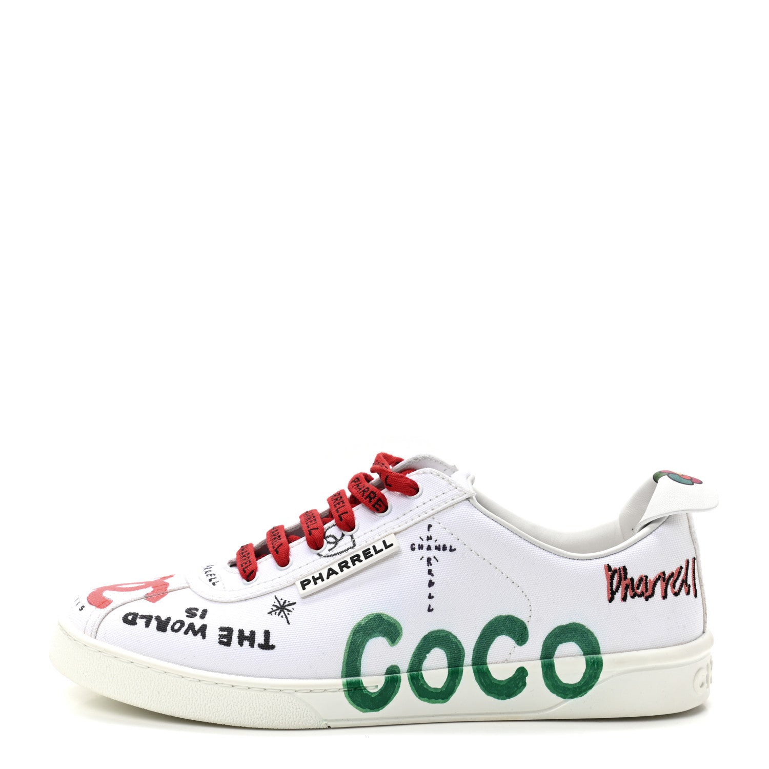 Chanel X PHARRELL WILLIAMS Calfskin Womens Sneakers 38.5 White 1 of 8