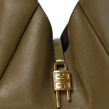 Givenchy Calfskin Crocodile Embossed Medium G-Lock Hobo Dark Khaki 7 of 12