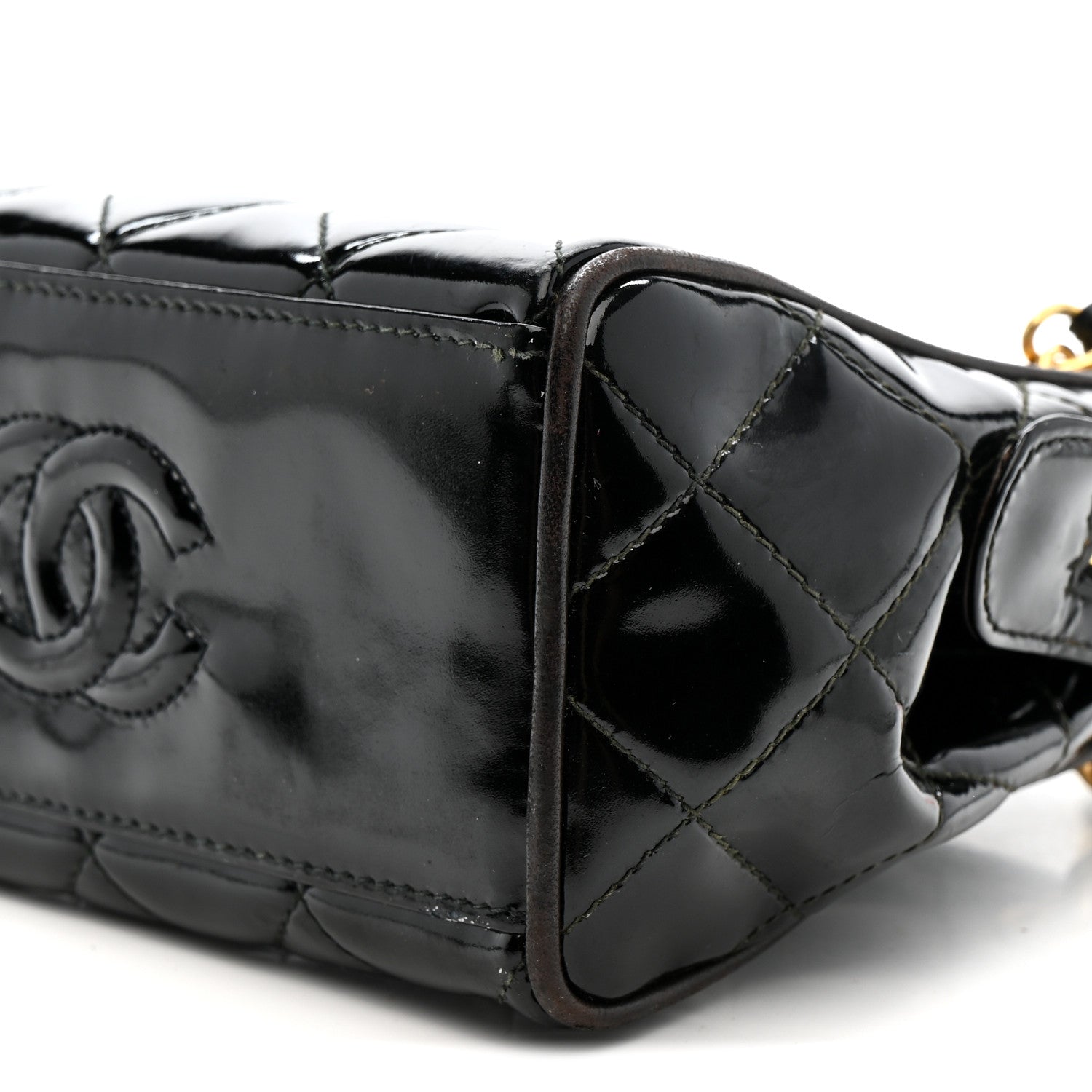 Chanel Patent Quilted Mini Shoulder Bag Black 10 of 15