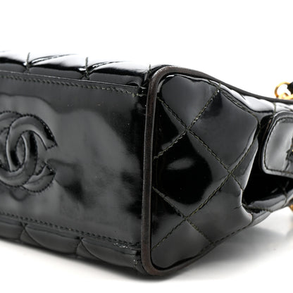 Chanel Patent Quilted Mini Shoulder Bag Black 10 of 15